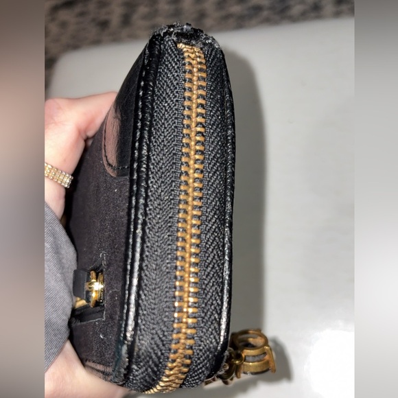🦋Y2K Juicy Couture Velour & Leather Black and Gold Women's Long Wallet - Picture 7 of 8